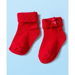 Cute Walk by Babyhug Knit Ankle Length Socks with 3D Bow Applique Pack of 3 - Multicolor