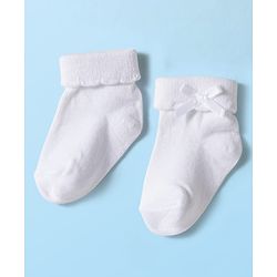 Cute Walk by Babyhug Knit Ankle Length Socks with 3D Bow Applique Pack of 3 - Multicolor