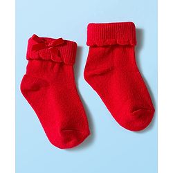 Cute Walk by Babyhug Knit Ankle Length Socks with 3D Bow Applique Pack of 3 - Multicolor