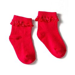 Cute Walk by Babyhug Knit Ankle Length Socks with 3D Lace Detailing Pack of 3 - Multicolor