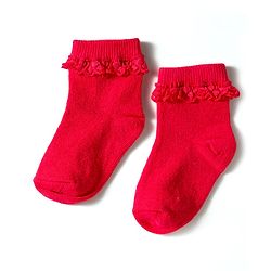 Cute Walk by Babyhug Knit Ankle Length Socks with 3D Lace Detailing Pack of 3 - Multicolor
