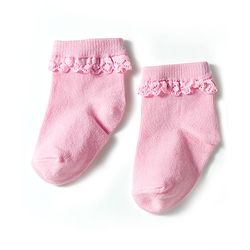 Cute Walk by Babyhug Knit Ankle Length Socks with 3D Lace Detailing Pack of 3 - Multicolor