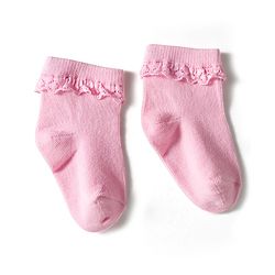 Cute Walk by Babyhug Knit Ankle Length Socks with 3D Lace Detailing Pack of 3 - Multicolor
