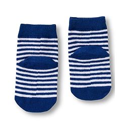 Cute Walk by Babyhug Knit Ankle Length Anti Bacterial Socks with Stripes & Animal Design Pack of 3 - Red & Navy Blue