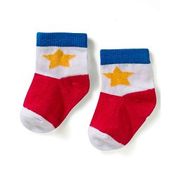 Cute Walk by Babyhug Knit Ankle Length Anti Bacterial Socks with Star & Stripe Design Pack of 3 - Red Navy Blue & White