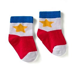 Cute Walk by Babyhug Knit Ankle Length Anti Bacterial Socks with Star & Stripe Design Pack of 3 - Red Navy Blue & White