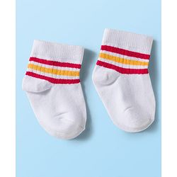 Cute Walk by Babyhug Knit Ankle Length Anti Bacterial Socks with Stripes Pack of 3 - Green White & Blue