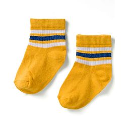 Cute Walk by Babyhug Knit Ankle Length Anti Bacterial Socks with Fun & Stripe Design Pack of 3 -Yellow  Blue & White