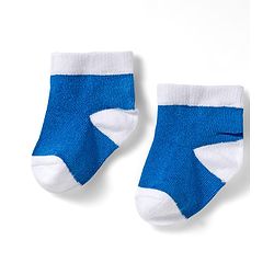 Cute Walk by Babyhug Knit Ankle Length Anti Bacterial Socks with Fun & Stripe Design Pack of 3 -Yellow  Blue & White