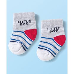 Cute Walk by Babyhug Knit Ankle Length Anti Bacterial Socks with Stripes & Car Design Pack of 3 - Multicolor