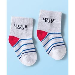 Cute Walk by Babyhug Knit Ankle Length Anti Bacterial Socks with Stripes & Car Design Pack of 3 - Multicolor