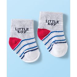 Cute Walk by Babyhug Knit Ankle Length Anti Bacterial Socks with Stripes & Car Design Pack of 3 - Multicolor