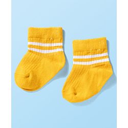 Cute Walk by Babyhug Knit Ankle Length Anti Bacterial Socks with Stripes & Vehicle Design Pack of 3 - Navy Blue & Light Blue
