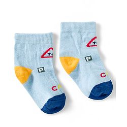 Cute Walk by Babyhug Knit Ankle Length Anti Bacterial Socks with Vehicle Design Pack of 3 - Red & Light Blue