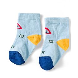 Cute Walk by Babyhug Knit Ankle Length Anti Bacterial Socks with Vehicle Design Pack of 3 - Red & Light Blue