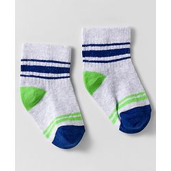 Cute Walk by Babyhug Knit Anti Bacterial Ankle Length Designed Socks  Pack of 3 - Multicolor