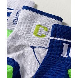 Cute Walk by Babyhug Knit Anti Bacterial Ankle Length Designed Socks  Pack of 3 - Multicolor