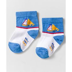 Cute Walk by Babyhug Knit Anti Bacterial Ankle Length Socks With Boat Design Pack of 3 - Multicolor