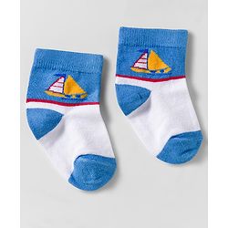 Cute Walk by Babyhug Knit Anti Bacterial Ankle Length Socks With Boat Design Pack of 3 - Multicolor