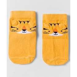 Cute Walk by Babyhug Knit Anti Bacterial Ankle Length Socks With Animal Design Pack of 3 - Multicolor