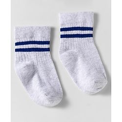 Cute Walk by Babyhug Knit Anti Bacterial Ankle Length Striped Socks Pack of 3 - Multicolor