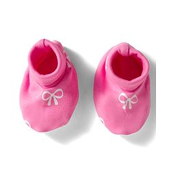 Babyhug 100% Cotton Interlock Knit Mittens & Booties Set with Bow Print - Dark Pink