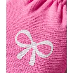 Babyhug 100% Cotton Interlock Knit Mittens & Booties Set with Bow Print - Dark Pink