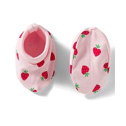 Babyhug 100% Cotton Knit Mittens & Booties Set with Strawberry Print - Pink