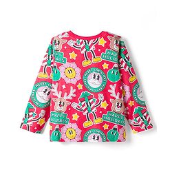 Babyhug Cotton Knit Full Sleeves Co-ords Night Suit with Christmas Print - Red