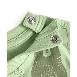 Babyhug Cotton Knit Full Sleeves Co-ords Night Suit with Jungle Theme Print - Light Green
