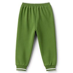 Babyhug Terry Knit Premium Light Gauge Terry Full Sleeves Striped Sweatshirt & Lounge Pant Set With Teddy Bear Patch - Green