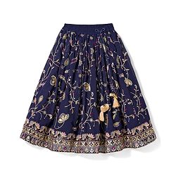 Babyhug Georgette Woven Half Sleeves Choli Lehenga & Dupatta Set with Floral Embroidery - Navy Blue