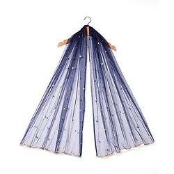 Babyhug Georgette Woven Half Sleeves Choli Lehenga & Dupatta Set with Floral Embroidery - Navy Blue