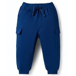 Babyhug Single Jersey Full Raglan Sleeves Sweatshirt and Lounge Pant Set with Penguin & Good Day Text Print - Red & Navy Blue