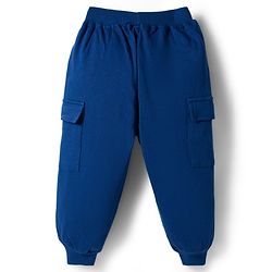 Babyhug Single Jersey Full Raglan Sleeves Sweatshirt and Lounge Pant Set with Penguin & Good Day Text Print - Red & Navy Blue