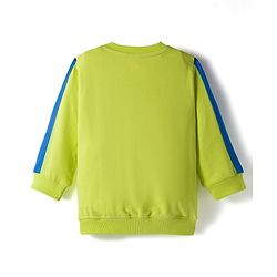 Babyhug Knit Premium Light Gauge Terry Full Sleeves Sweatshirt & Joggers Set With Brooklyn Text Print - Neon Green