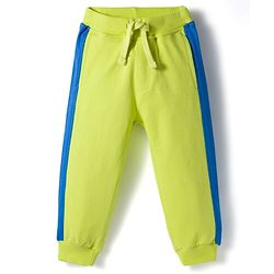 Babyhug Knit Premium Light Gauge Terry Full Sleeves Sweatshirt & Joggers Set With Brooklyn Text Print - Neon Green