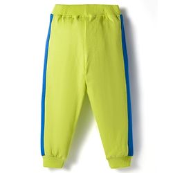 Babyhug Knit Premium Light Gauge Terry Full Sleeves Sweatshirt & Joggers Set With Brooklyn Text Print - Neon Green