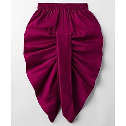 Babyhug Rayon Woven Full Sleeves Solid Kurta Dhoti Set with Sequenced Nehru Jacket - Magenta Pink
