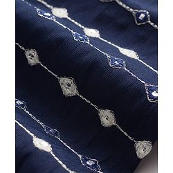 Babyhug Georgette Woven Full Sleeves Kurta Pyjama Set with Mirror Embroidery - Navy Blue
