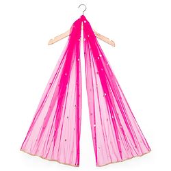Babyhug Brocade Woven Puffed Sleeves Floral Embroidered Choli Lahenga set with Dupatta- Fuchsia