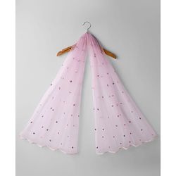 Babyhug Georgette Woven Frill Sleeves Choli Lehenga Set with Dupatta Embroidery & Sequin Detailing - Pink