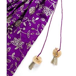 Babyhug Woven Three Fourth Sleeves  Embroidered Choli Lehenga Set with Dupatta - Purple