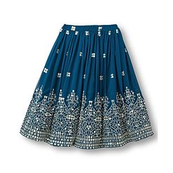 Babyhug Georgette Woven Half Sleeves Choli Lehenga & Dupatta Set With Sequin Detailing & Embriodery - Teal Blue