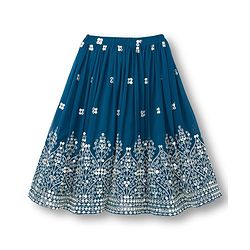 Babyhug Georgette Woven Half Sleeves Choli Lehenga & Dupatta Set With Sequin Detailing & Embriodery - Teal Blue