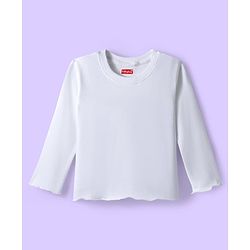 Babyhug Cotton Woven Full Sleeves Inner Tee & Frock with Sunflower Embroidery - Turquoise Blue