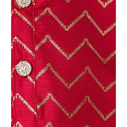 Babyhug Georgette Woven Full Sleeves Printed Kurta Dhoti Set - Maroon