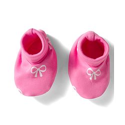 Babyhug 100% Cotton Knit Cap Mittens & Booties Set With Bow Print Pink - Diameter 10 cm