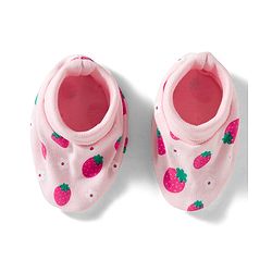 Babyhug 100% Cotton Interlock Knit Cap Mittens & Booties Set with Strawberry & Floral Print & Bow Applique Pink - Diameter 11 cm