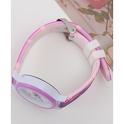 Babyhug Free Size Analog Watch with Butterfly Print - Purple